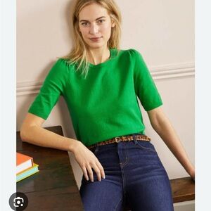 Boden Kelly Green Short Sleeve Sweater